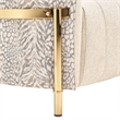 Pemberly Row Contemporary Transitional Loveseat in Opal  /  Gold