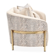 Pemberly Row Contemporary Transitional Loveseat in Opal  /  Gold