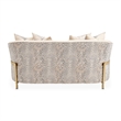 Pemberly Row Contemporary Transitional Loveseat in Opal  /  Gold