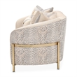 Pemberly Row Contemporary Transitional Loveseat in Opal  /  Gold