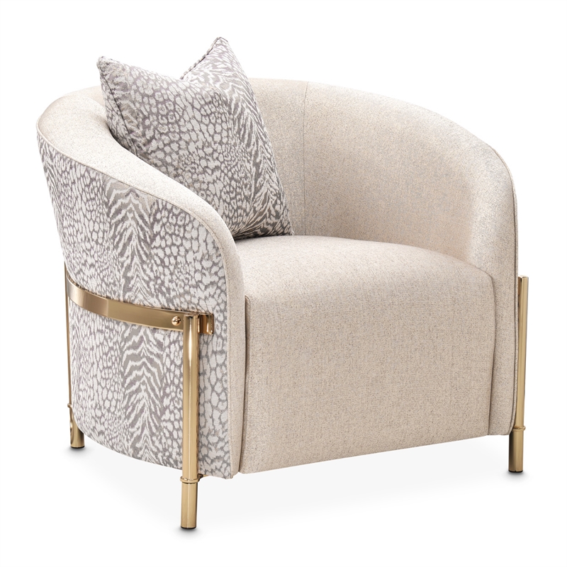 Pemberly Row Contemporary Transitional Accent Chair - Opal/Gold
