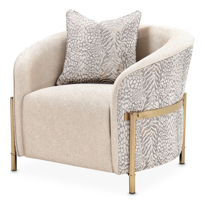 Pemberly Row Contemporary Transitional Accent Chair - Opal/Gold