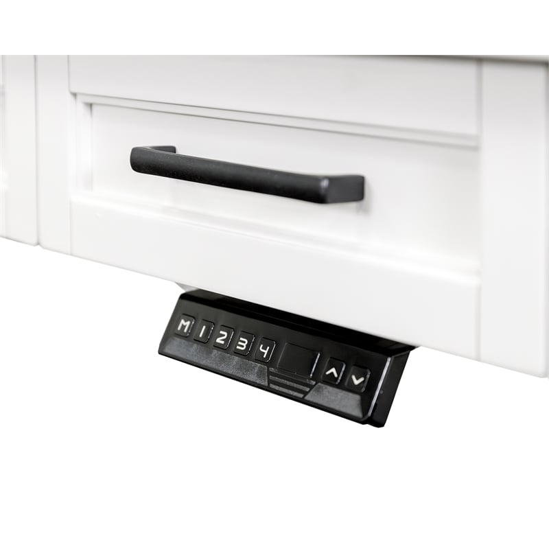 Pemberly Row Wood Electric Sit/Stand Desk Height Adjustable Table Desk White