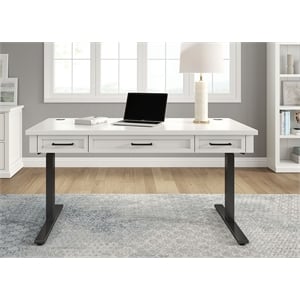 Pemberly Row Wood Electric Sit/Stand Desk Height Adjustable Table Desk White