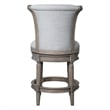 Pemberly Row Wood Counter-Height Swivel Barstool w/ High-Back- Weathered Gray