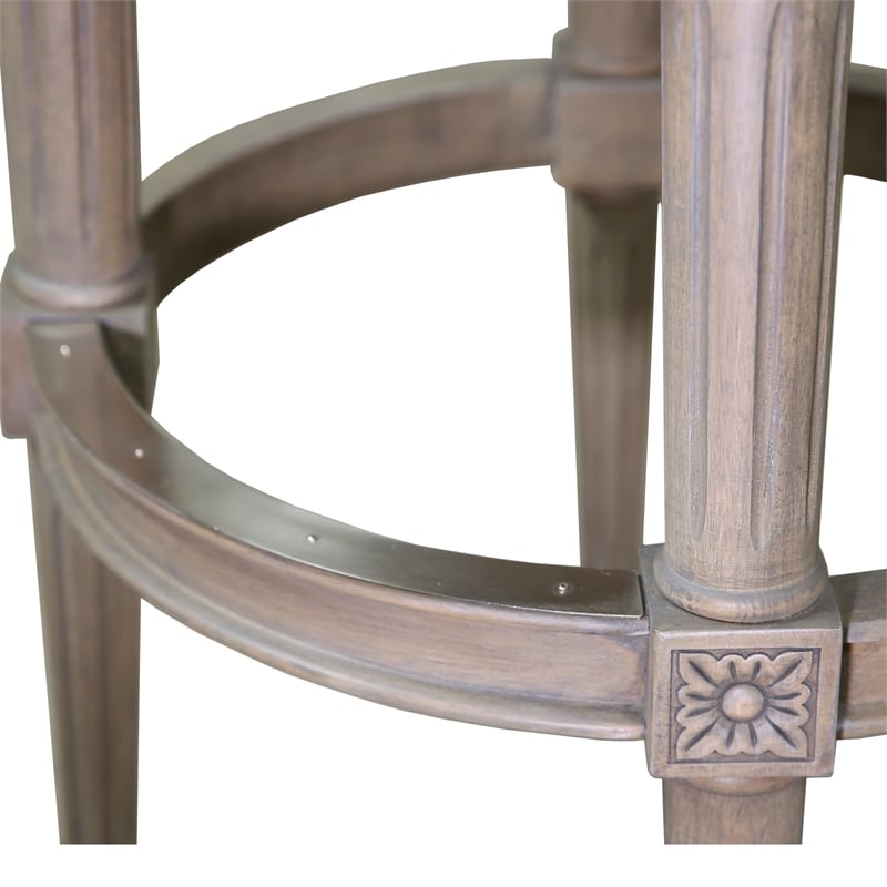 Pemberly Row Wood Counter-Height Swivel Barstool w/ High-Back- Weathered Gray