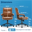Pemberly Row Ergonomic Mid Back Desk Chair Bonded Leather Cognac