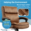 Pemberly Row Ergonomic Mid Back Desk Chair Bonded Leather Cognac