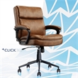 Pemberly Row Ergonomic Mid Back Desk Chair Bonded Leather Cognac