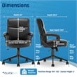 Pemberly Row Ergonomic Mid Back Desk Chair Bonded Leather Black