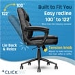 Pemberly Row Ergonomic Mid Back Desk Chair Bonded Leather Black