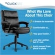 Pemberly Row Ergonomic Mid Back Desk Chair Bonded Leather Black