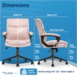 Pemberly Row Modern Ergonomic Mid Back Desk Chair Fabric Pink
