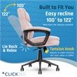Pemberly Row Modern Ergonomic Mid Back Desk Chair Fabric Pink