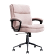 Pemberly Row Modern Ergonomic Mid Back Desk Chair Fabric Pink