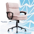 Pemberly Row Modern Ergonomic Mid Back Desk Chair Fabric Pink