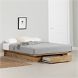 Pemberly Row Modern Platform Bed with Drawer Full/Queen Nordik Oak
