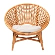 Pemberly Row Contemporary Bohemian Natural Rattan Accent Chair
