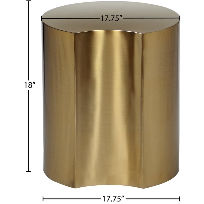 Pemberly Row Modern / Contemporary Dimple Gold Iron Metal End Table