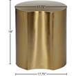 Pemberly Row Modern / Contemporary Dimple Gold Iron Metal End Table