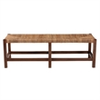 Pemberly Row Bohemian Natural Seagrass and Wood Accent Bench