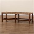 Pemberly Row Bohemian Natural Seagrass and Wood Accent Bench