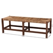 Pemberly Row Bohemian Natural Seagrass and Wood Accent Bench