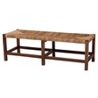 Pemberly Row Bohemian Natural Seagrass and Wood Accent Bench