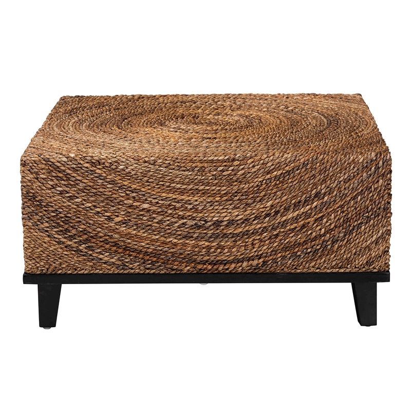 Pemberly Row Contemporary Bohemian Natural Seagrass Coffee Table