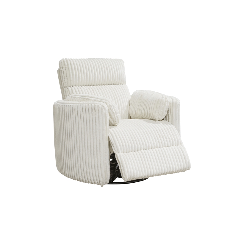 Pemberly Row Power Swivel Glider Recliner Two Pack in White