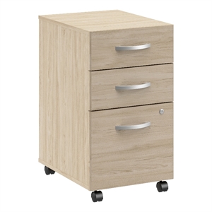 Pemberly Row 3 Drawer Mobile File Cabinet in Natural Elm - Engineered Wood