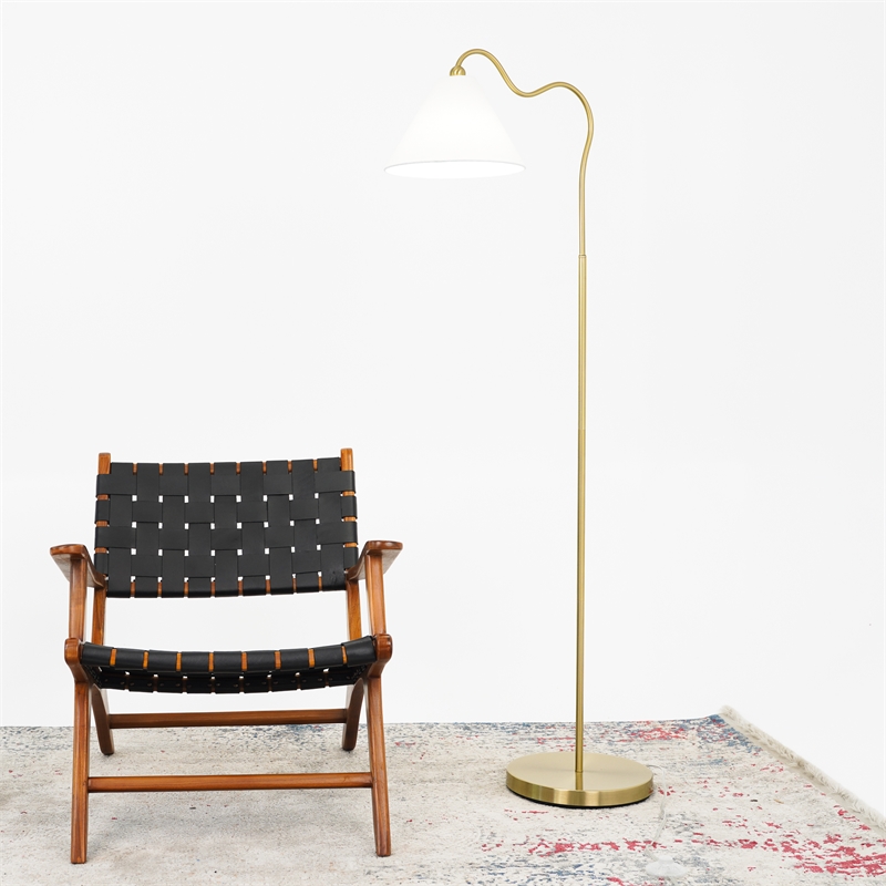 Pemberly Row Contemporary Regal Radiance Floor Metal & Brass Lamp