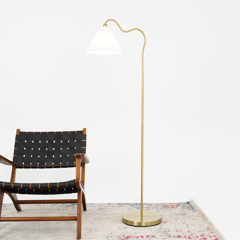 Pemberly Row Contemporary Regal Radiance Floor Metal & Brass Lamp