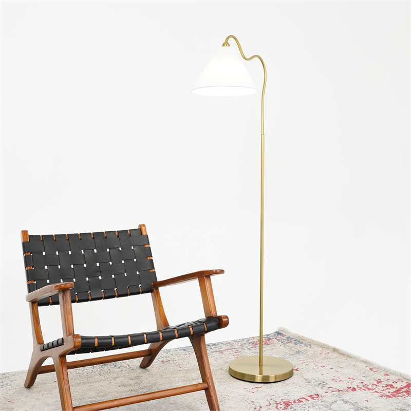 Pemberly Row Contemporary Regal Radiance Floor Metal & Brass Lamp