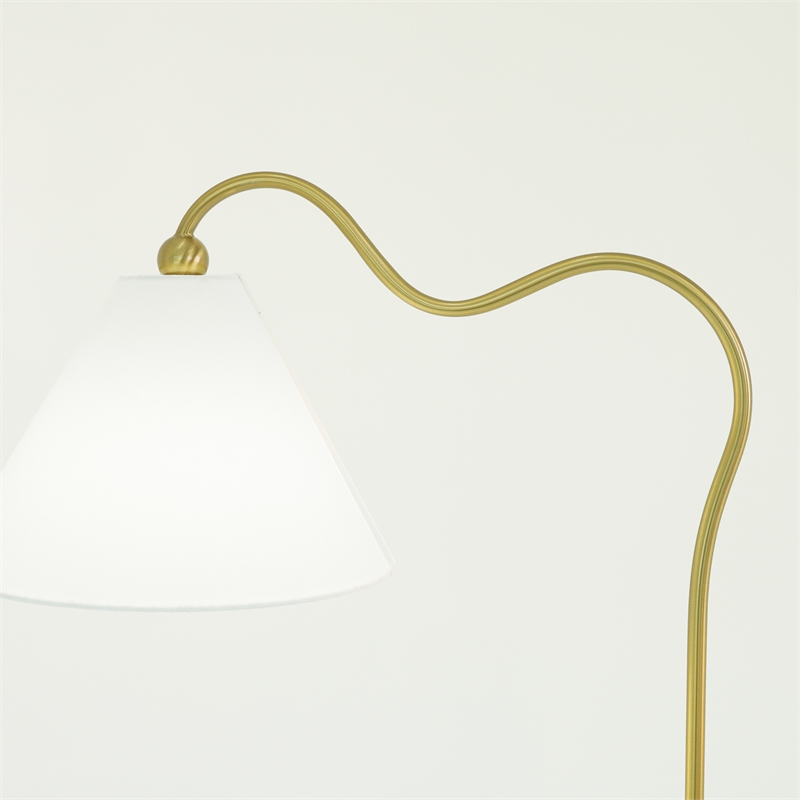 Pemberly Row Contemporary Regal Radiance Floor Metal & Brass Lamp