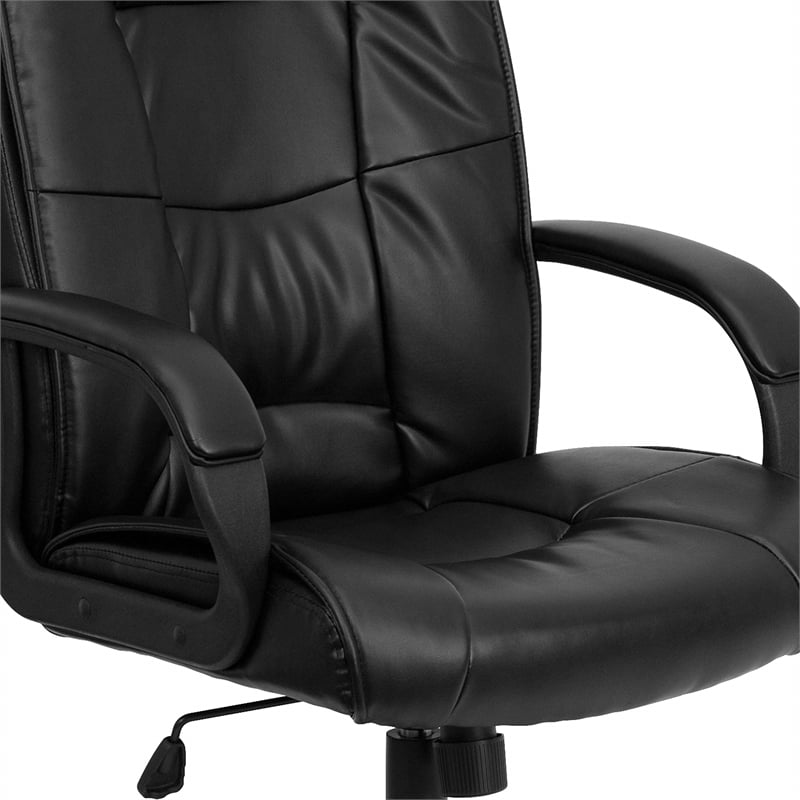Pemberly Row Modern Executive Office Chair with High Back in Black