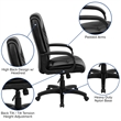 Pemberly Row Modern Executive Office Chair with High Back in Black
