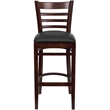 Pemberly Row Wood Restaurant Bar Stool in Black and Mahogany