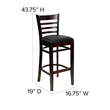 Pemberly Row Wood Restaurant Bar Stool in Black and Mahogany