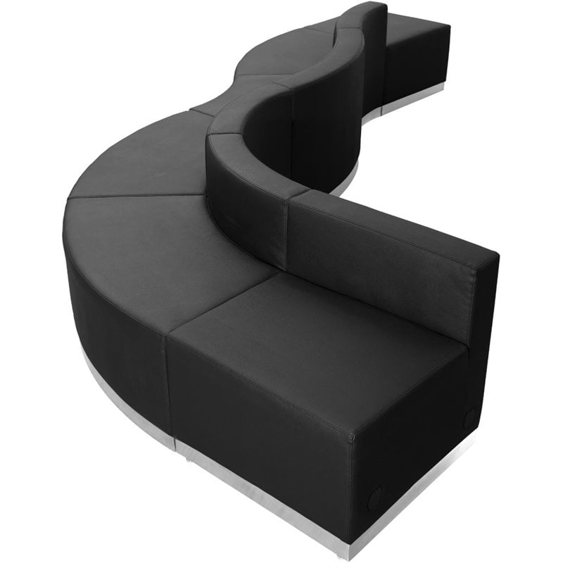 Pemberly Row Contemporary 6 Piece Reception Seating in Black