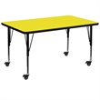 Pemberly Row Rectangular High Pressure Top Mobile Activity Table - Yellow