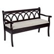 Pemberly Row Storage Bench in Antique Black Frame and Beige Fabric Seat Cushion