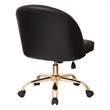 Pemberly Row Mid Back Office Chair in Black PU with Gold Finish Base