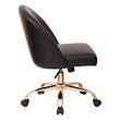 Pemberly Row Mid Back Office Chair in Black PU with Gold Finish Base