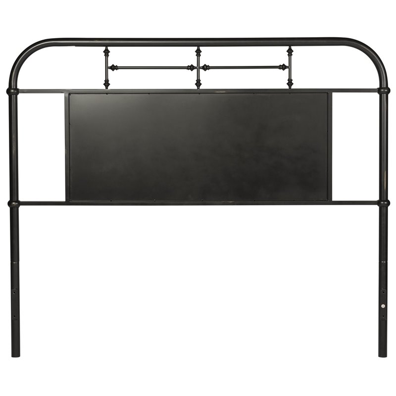 Pemberly Row Contemporary Metal King Metal Headboard - Black