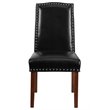 Pemberly Row Contemporary Chair With Nail Heads In Black Leather