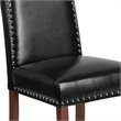 Pemberly Row Contemporary Chair With Nail Heads In Black Leather