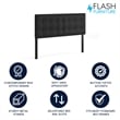 Pemberly Row Modern Upholstered Queen Panel Headboard in Black