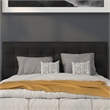 Pemberly Row Modern Upholstered Queen Panel Headboard in Black