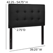 Pemberly Row Faux Leather Tufted Twin Panel Headboard in Black